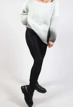 Sanctamuerte Leggings^Cropped Lace Leggins in Pizzo Nero