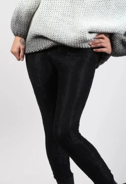 Sanctamuerte Leggings^Cropped Lace Leggins in Pizzo Nero