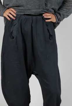 Rundholz Dip Trousers^Cropped Leg Sweatpants in Coal Cloud
