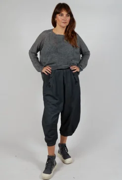 Rundholz Dip Trousers^Cropped Leg Sweatpants in Coal Cloud