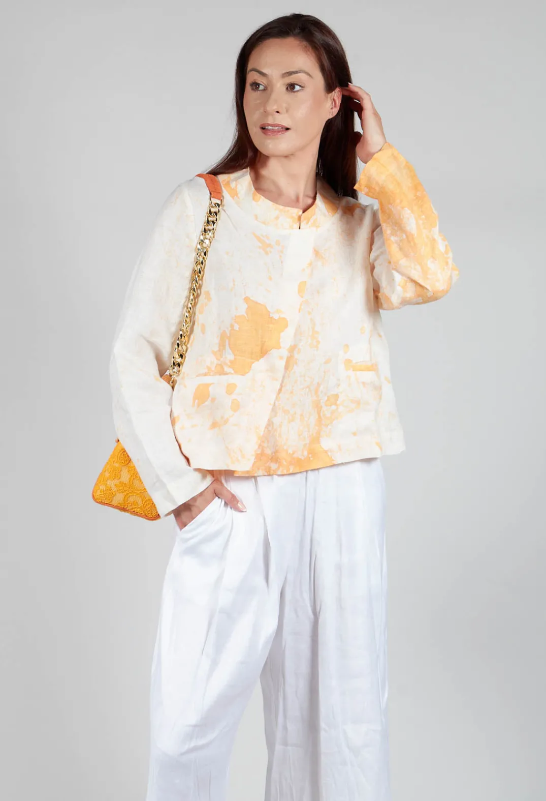 Kedziorek Jackets^Cropped Lightweight Jacket in Orange Dye