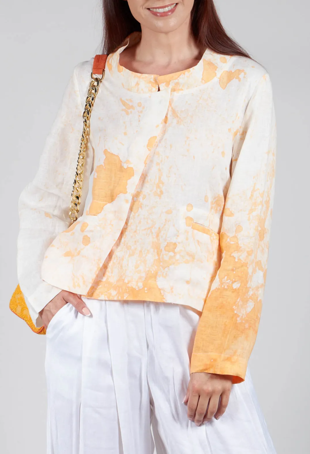 Kedziorek Jackets^Cropped Lightweight Jacket in Orange Dye