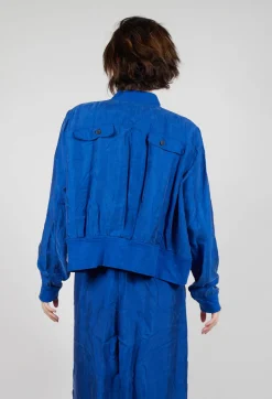 Rundholz Dip Jackets^Cropped Lightweight Jacket with Ribbed Stand Collar in Royal