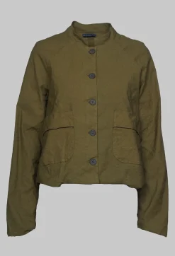 Aequamente Jackets^Cropped Long Sleeved Jacket in Oliva
