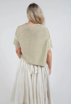 Rundholz Mainline Jumpers^Cropped Metallic Knit in Gold