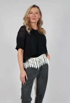Rundholz Mainline Jumpers^Cropped Metallic Knit in Black Sparkle