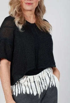 Rundholz Mainline Jumpers^Cropped Metallic Knit in Black Sparkle