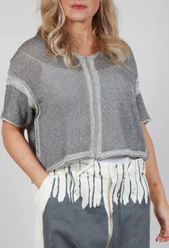 Rundholz Mainline Jumpers^Cropped Metallic Knit in Asteroid Sparkle