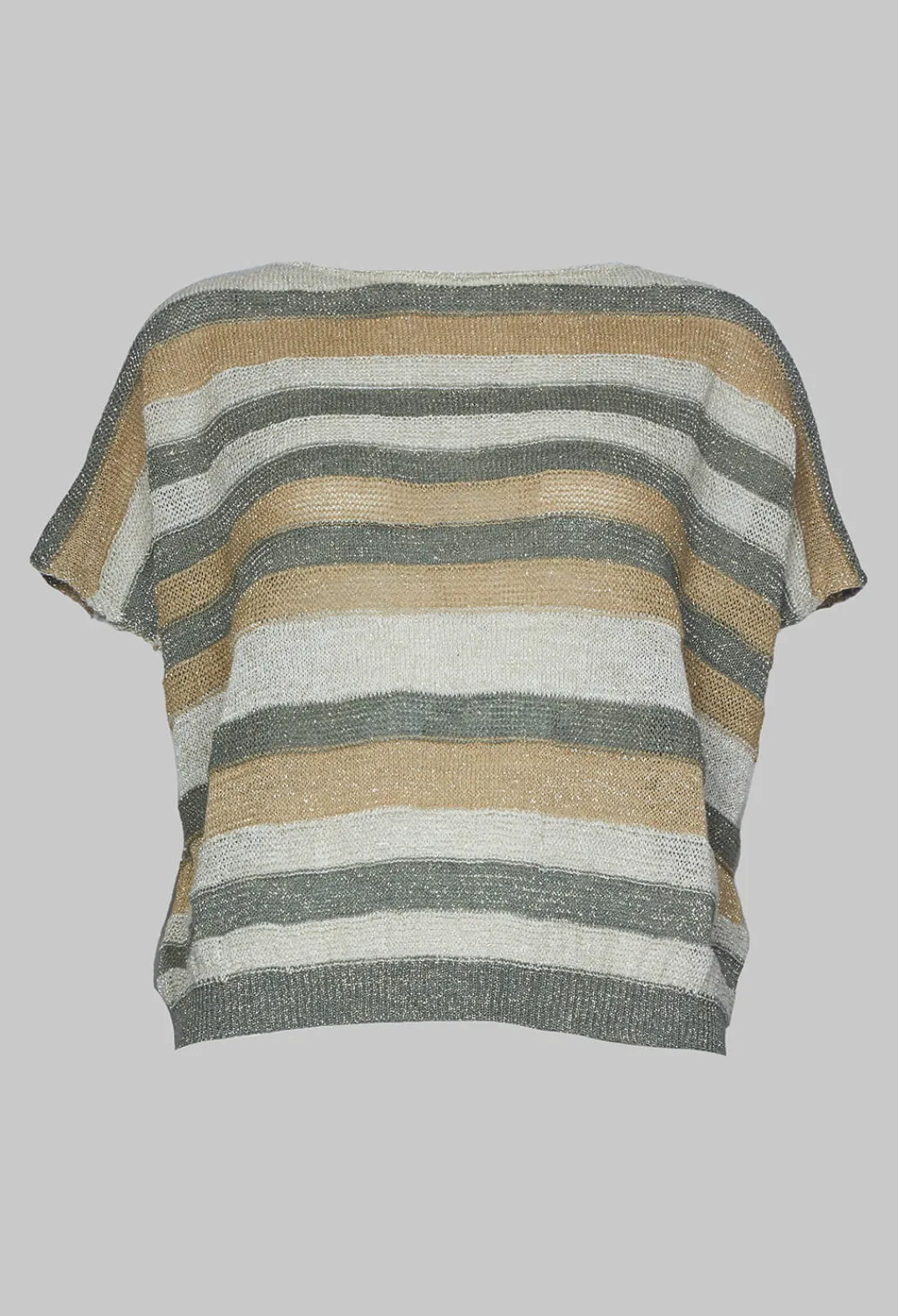 Sarah Pacini Jumpers^Cropped Metallic Stripe Knit
