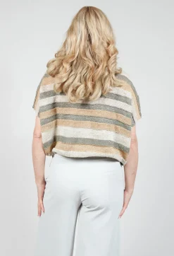 Sarah Pacini Jumpers^Cropped Metallic Stripe Knit