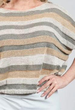 Sarah Pacini Jumpers^Cropped Metallic Stripe Knit