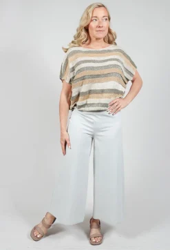 Sarah Pacini Jumpers^Cropped Metallic Stripe Knit