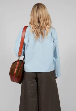 Les Filles d'Ailleurs Tops^Cropped Patch Pocket Shirt in Blue