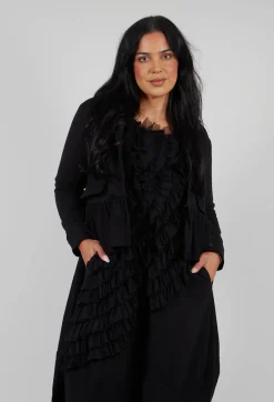 Bread and Butter Jackets^Cropped Peplum Jacket in Black