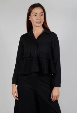 Bread and Butter Jackets^Cropped Peplum Jacket in Black