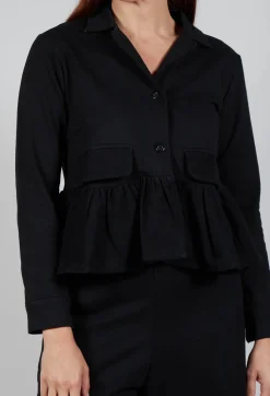 Bread and Butter Jackets^Cropped Peplum Jacket in Black