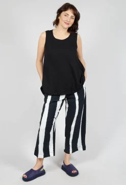 Rundholz Black Label Trousers^Cropped Pull On Trousers in Black Print