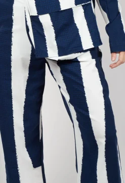 Rundholz Black Label Trousers^Cropped Pull On Trousers in Navy Print