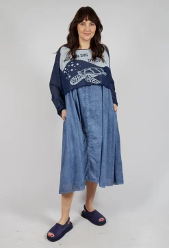 Rundholz Black Label Jumpers^Cropped Pullover with High Low Hem in Navy Jacquard