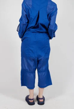 Rundholz Dip Trousers^Cropped Sheer Crinkled Trousers in Royal Paper