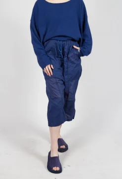 Rundholz Dip Trousers^Cropped Sheer Crinkled Trousers in Ocean Paper