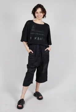 Rundholz Dip Trousers^Cropped Sheer Crinkled Trousers in Black Paper