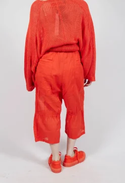 Rundholz Dip Trousers^Cropped Sheer Crinkled Trousers in Mandarine Paper