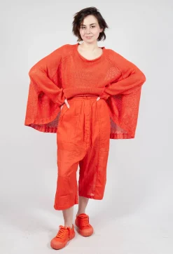 Rundholz Dip Trousers^Cropped Sheer Crinkled Trousers in Mandarine Paper
