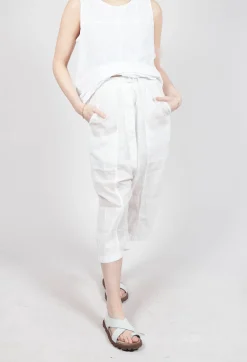 Rundholz Dip Trousers^Cropped Sheer Crinkled Trousers in Semi Bleach Paper