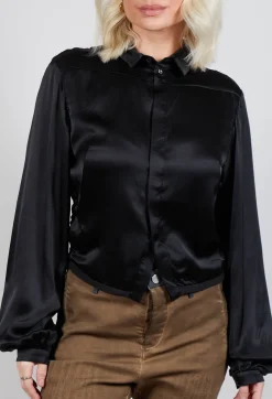 Umit Unal Shirts & Blouses^Cropped Silk Shirt in Black