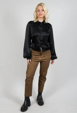 Umit Unal Shirts & Blouses^Cropped Silk Shirt in Black