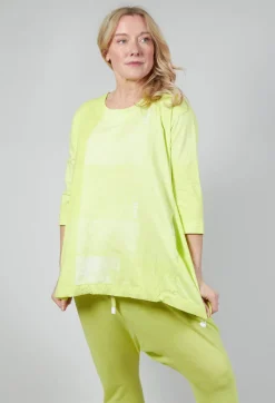 Rundholz Black Label Tops^Cropped Sleeve Top with Drawstring Hem in Sun Print