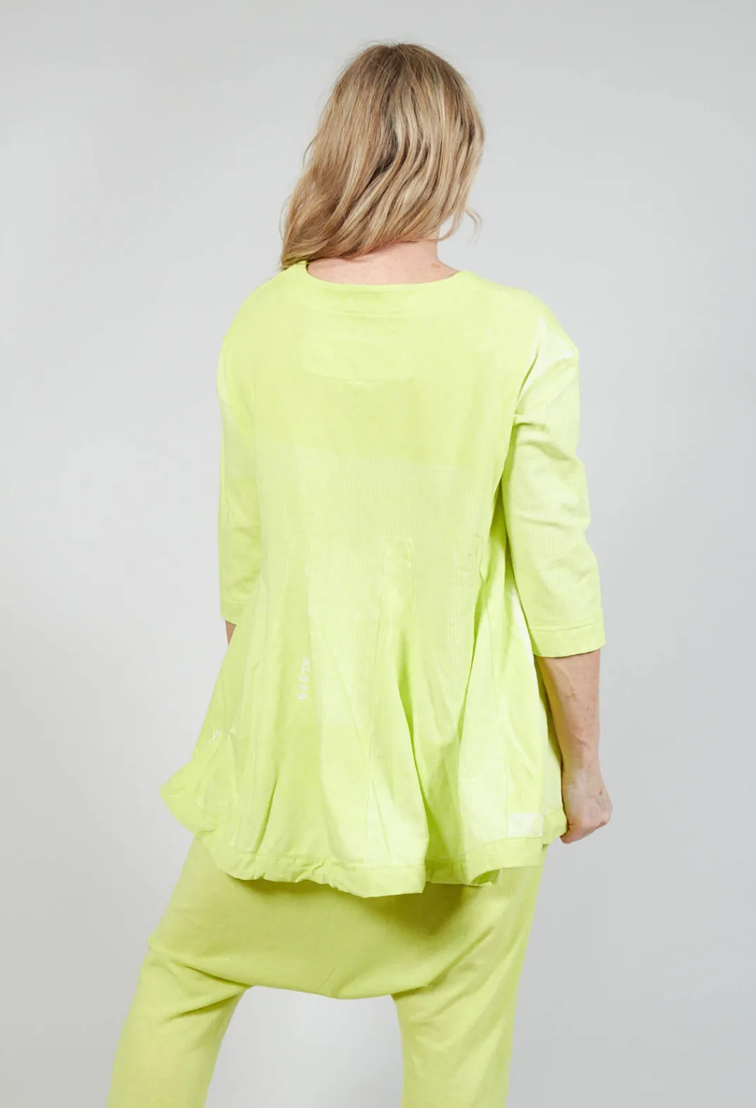 Rundholz Black Label Tops^Cropped Sleeve Top with Drawstring Hem in Sun Print