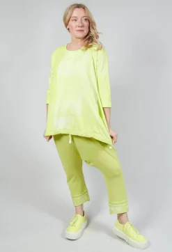 Rundholz Black Label Tops^Cropped Sleeve Top with Drawstring Hem in Sun Print