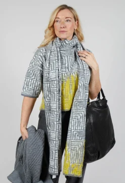 Sarah Pacini Jumpers^Cropped Sweater in Light Grey and Yellow