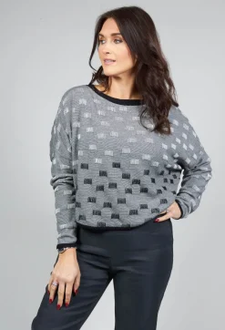 Sarah Pacini Jumpers^Cropped Textured Sweater in Black