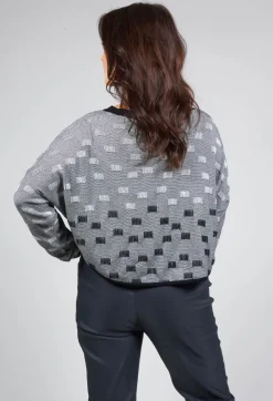 Sarah Pacini Jumpers^Cropped Textured Sweater in Black