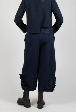 Mei Meij Trousers^Cropped Trousers with Embellishment Detail in Blue Nights