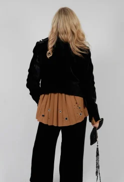 T.ba Jackets^Cropped Velvet Jacket in Black