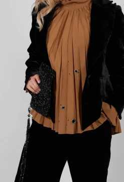 T.ba Jackets^Cropped Velvet Jacket in Black