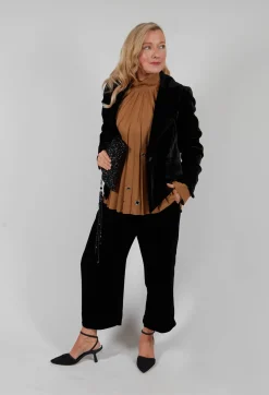 T.ba Jackets^Cropped Velvet Jacket in Black