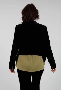 T.ba Jackets^Cropped Velvet Jacket in Black