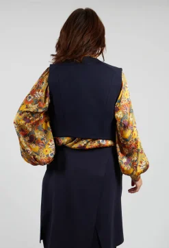 Mei Meij Jackets^Cropped Waistcoat in Blue Nights