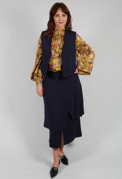 Mei Meij Jackets^Cropped Waistcoat in Blue Nights