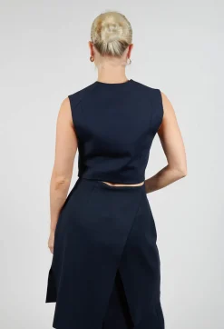 Mei Meij Jackets^Cropped Waistcoat in Blue Nights