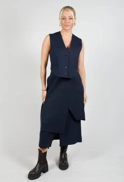 Mei Meij Jackets^Cropped Waistcoat in Blue Nights