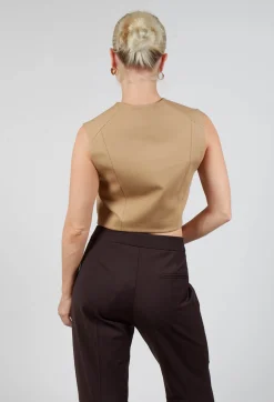Mei Meij Jackets^Cropped Waistcoat in Camel
