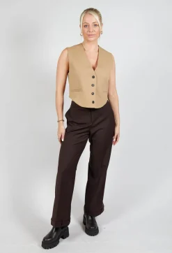 Mei Meij Jackets^Cropped Waistcoat in Camel