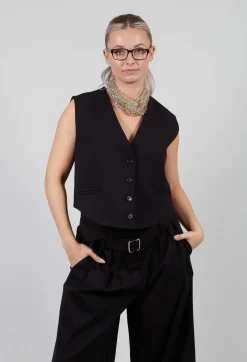 Mei Meij Jackets^Cropped Waistcoat in Nero
