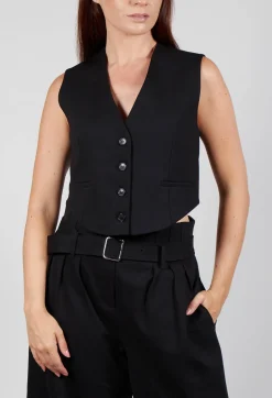 Mei Meij Jackets^Cropped Waistcoat in Nero